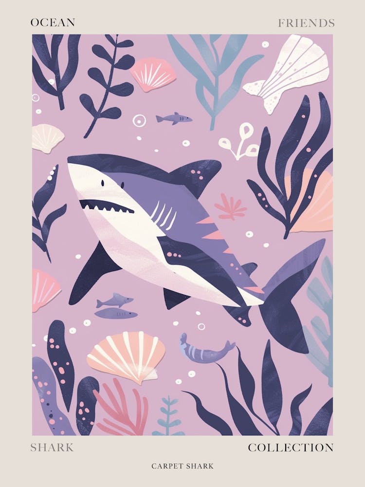Lila Teppichhai Illustration 1 Poster