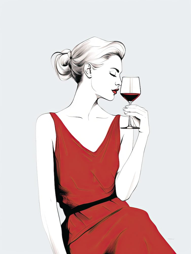 Woman Drinking Wine 1