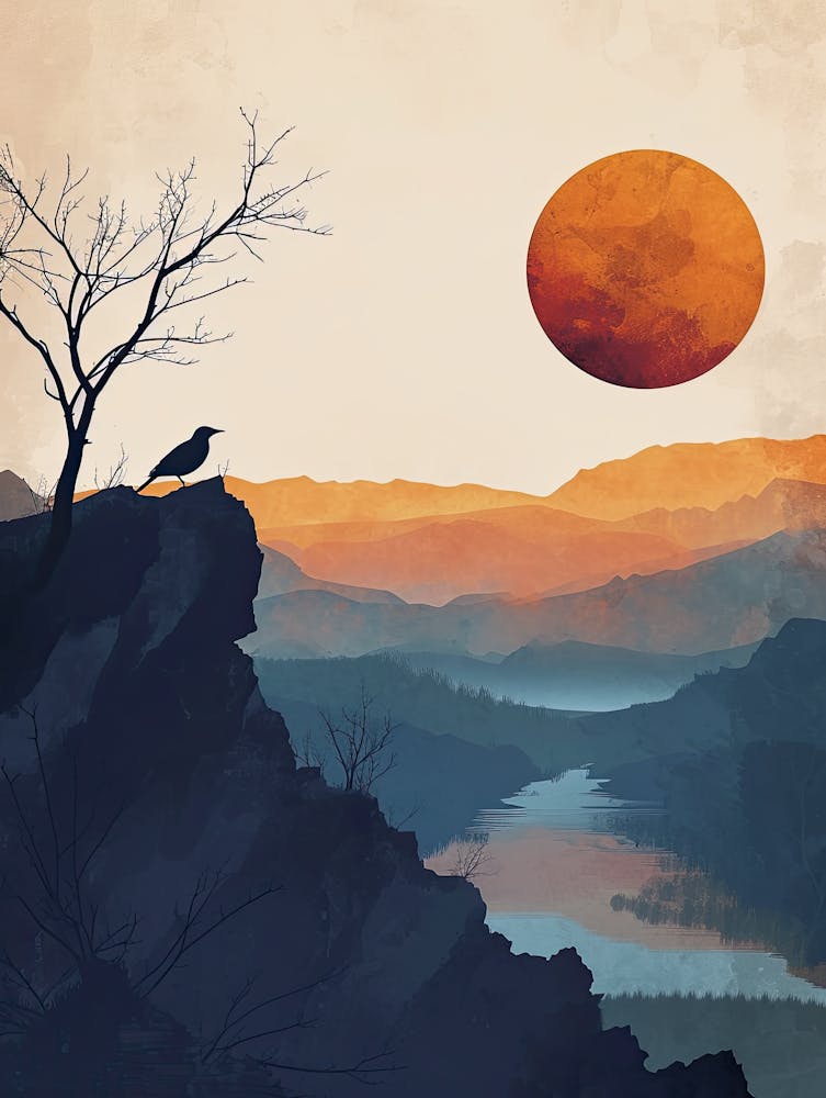 Crow On Cliff, Minimalism