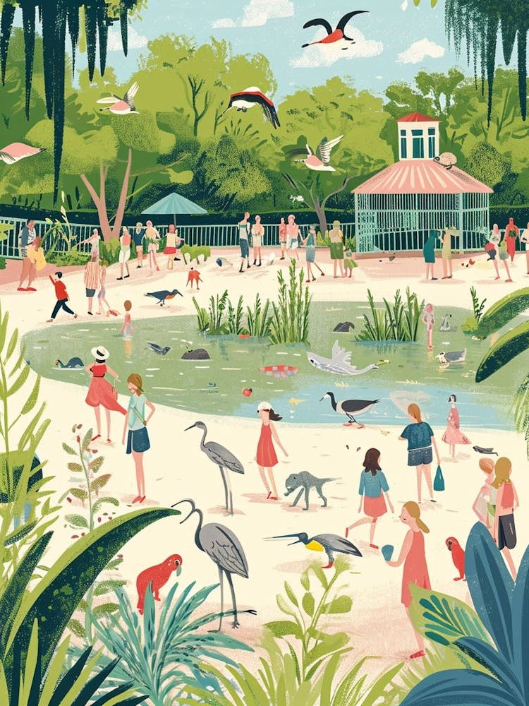 Audubon Park And Zoo Storybook Illustration 6