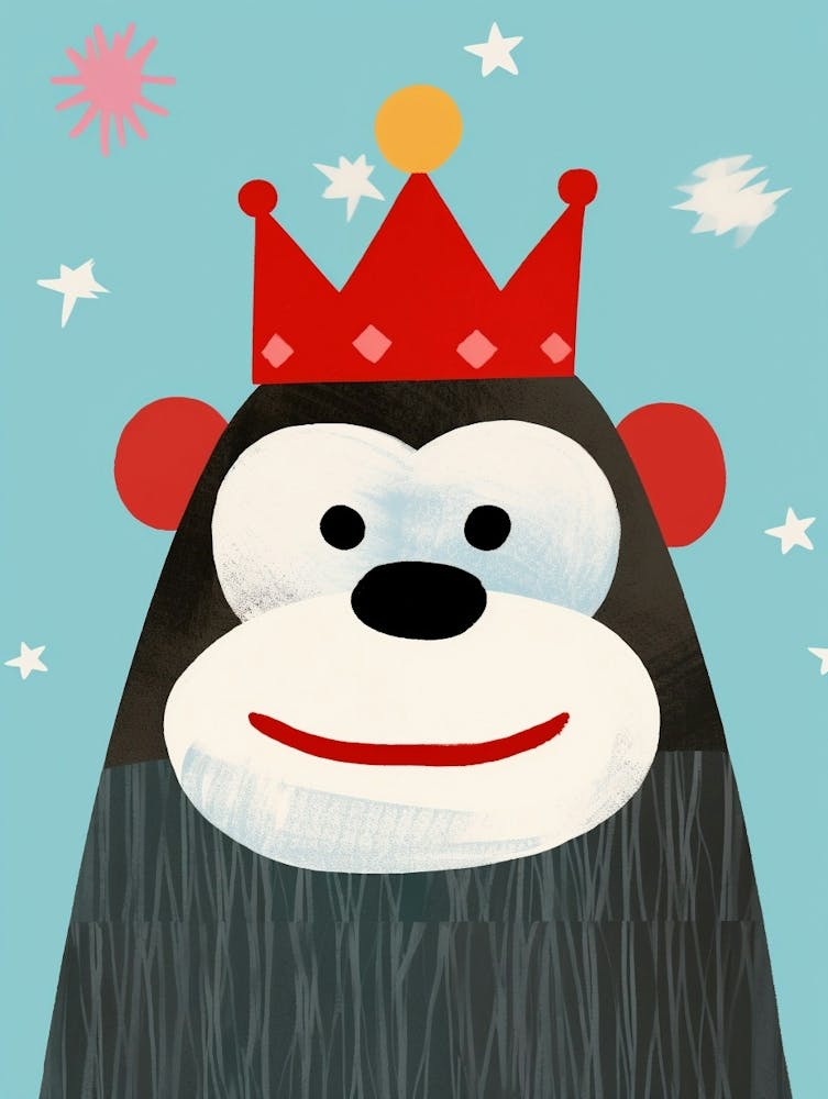 Little Gorilla 4 Wearing A Crown