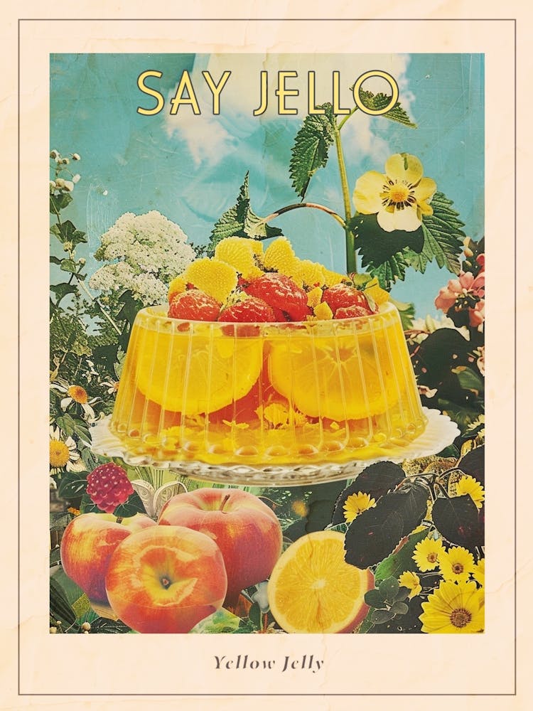 Yellow Jelly Retro Collage 2 Poster