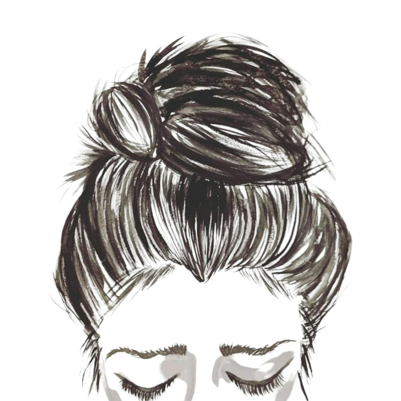 Woman Reflecting Watercolour Illustration Black and White
