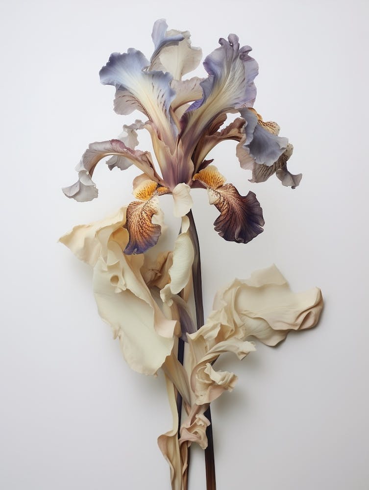 Pressed Flower Botanical Art Iris 3