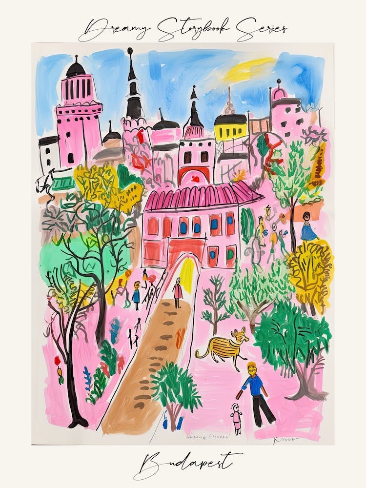 Poster Of Budapest, Dreamy Storybook Illustration 1