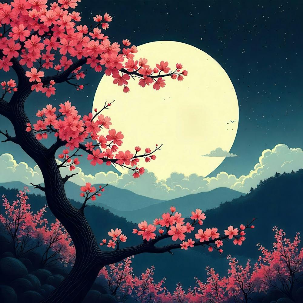 Cherry Blossoms At Night 2