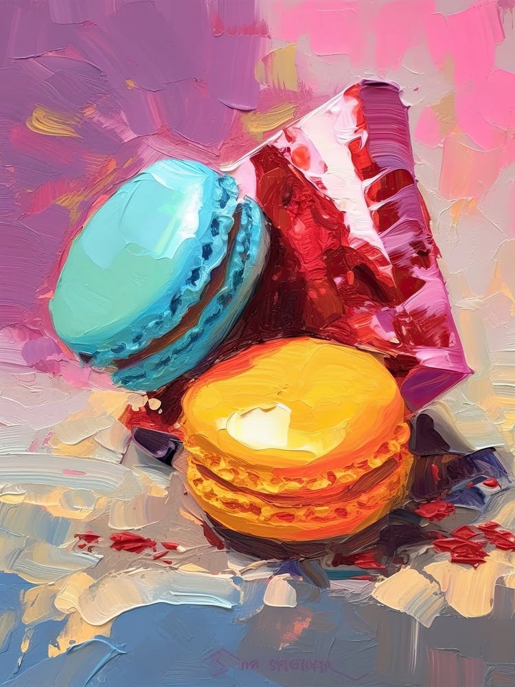 Macaroons Oil Painting 2