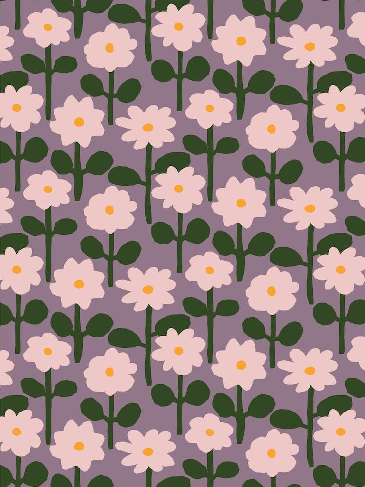 Pink Paper Flower Pattern