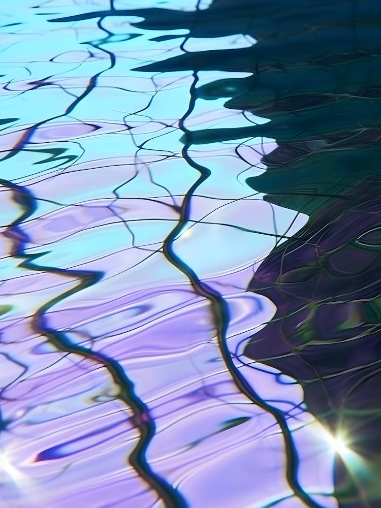 Pastel Blue and Purple Reflections In a swimming pool
