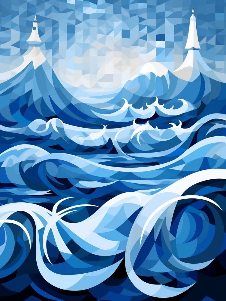 Waves Abstract Geometric Illustration 6
