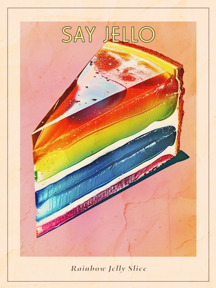 Retro Rainbow Jelly Slice 3 Poster