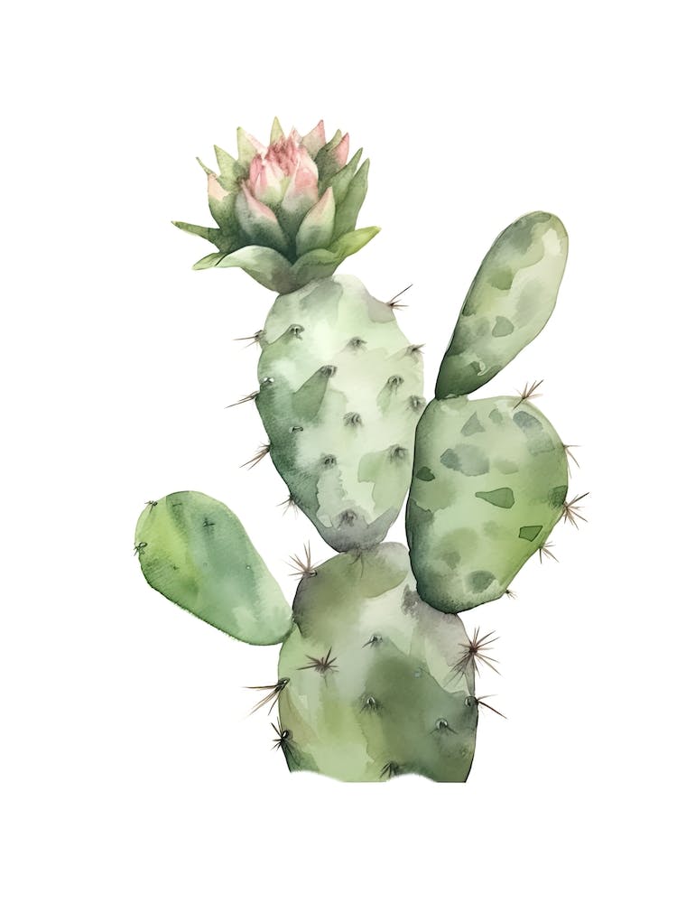 Ladyfinger Cactus Watercolour Drawing 3