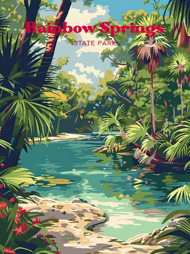 Rainbow Springs State Park Florida Travel Art
