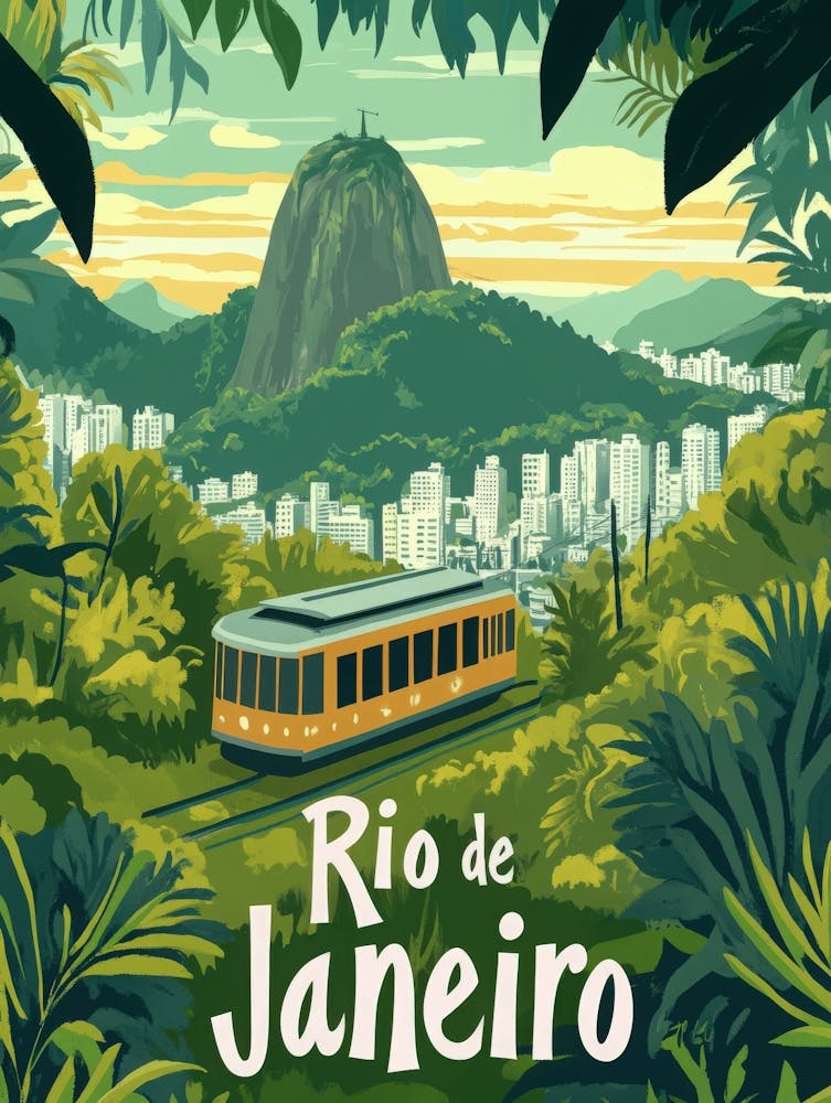 Aihrgdesign A Mid Century Modern Travel Poster For Rio De Janeiro 1
