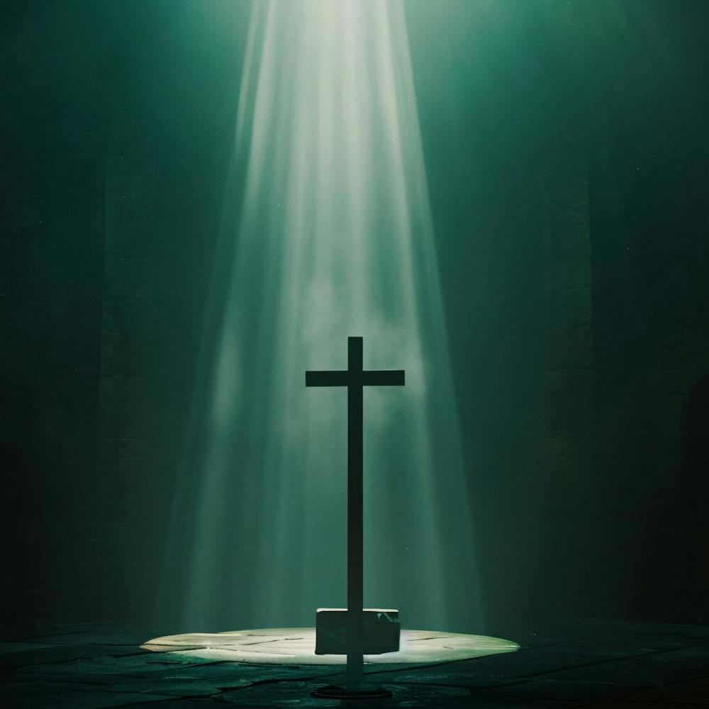 Cross With Beams Of Light