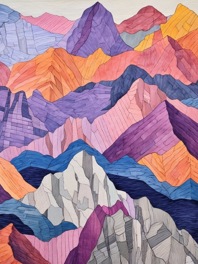 Mount Olympus Greece 5 Colourful Mountain Illustration