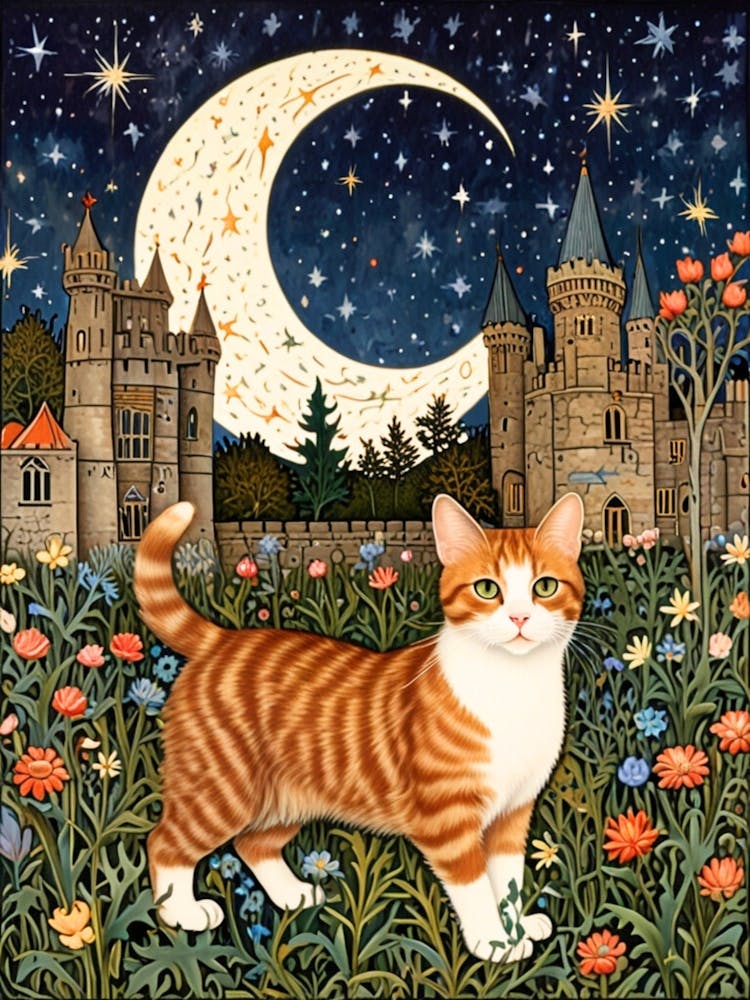 William Morris Cat In The Moonlight 48