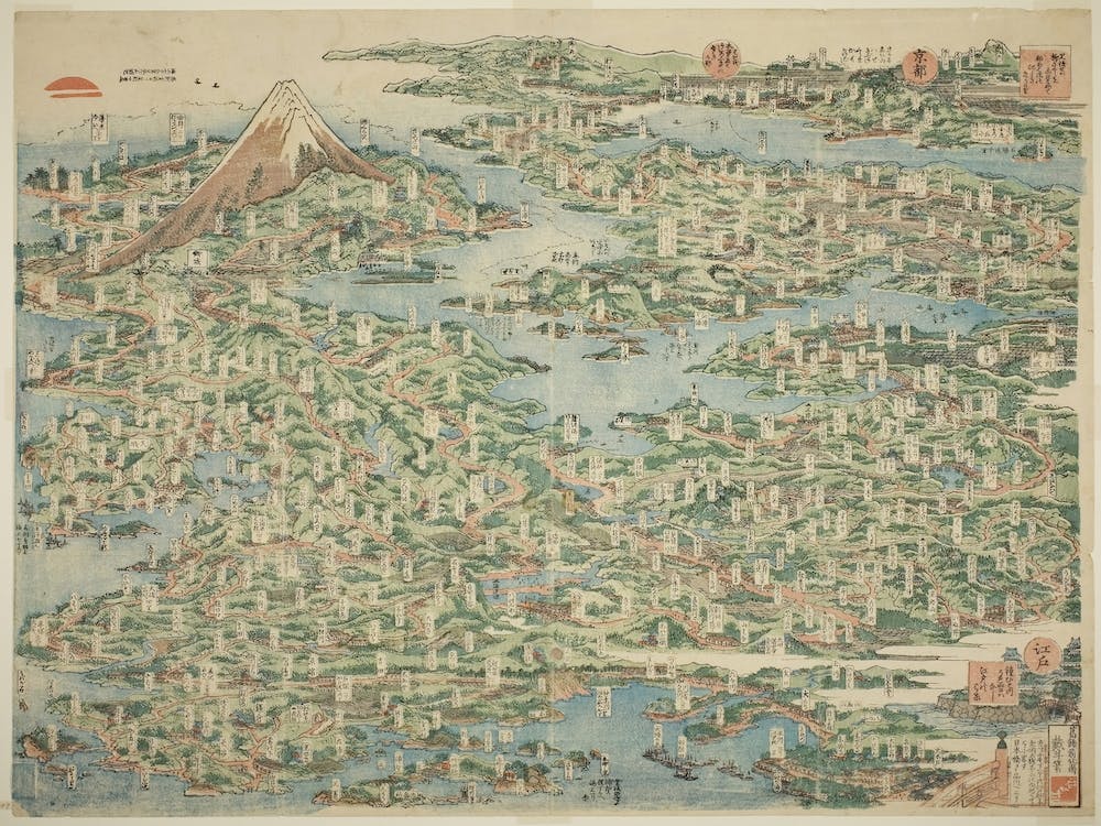 Map Of The Tokaido Road, Katsushika Hokusai