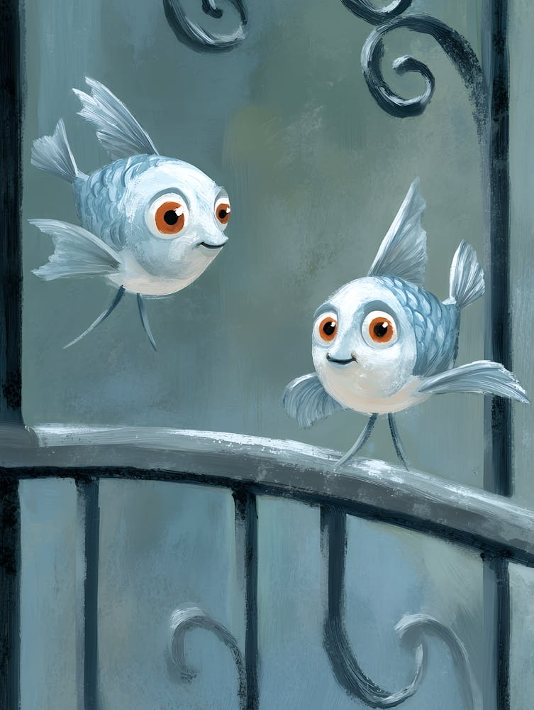 Two Fish On A Railing