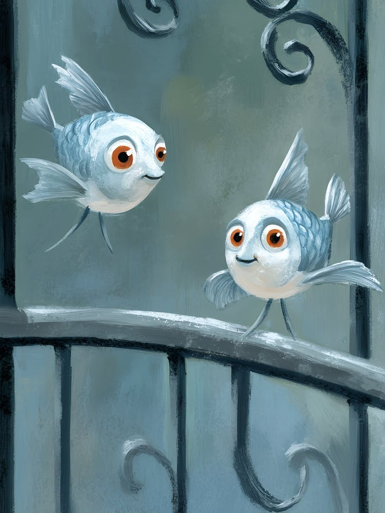 Two Fish On A Railing