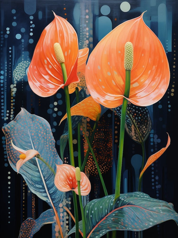Surreal Florals Flamingo Flower 2 Flower Painting