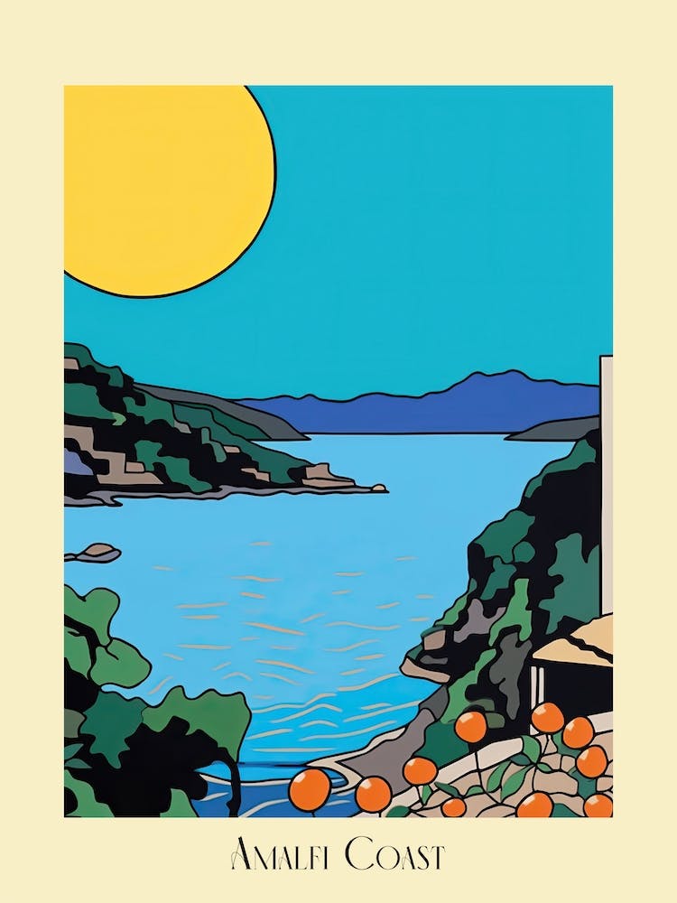 Poster Of Minimal Design Style Of Amalfi Coast, Italy 3