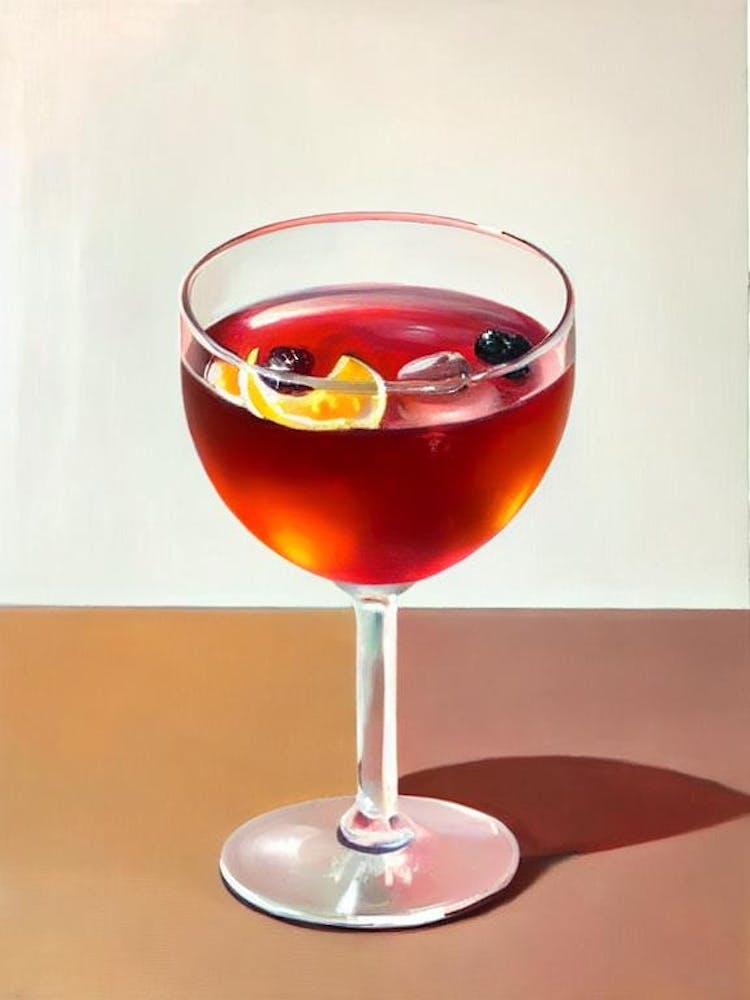 Pinot Noir Rosé Mid Century Cocktail Poster