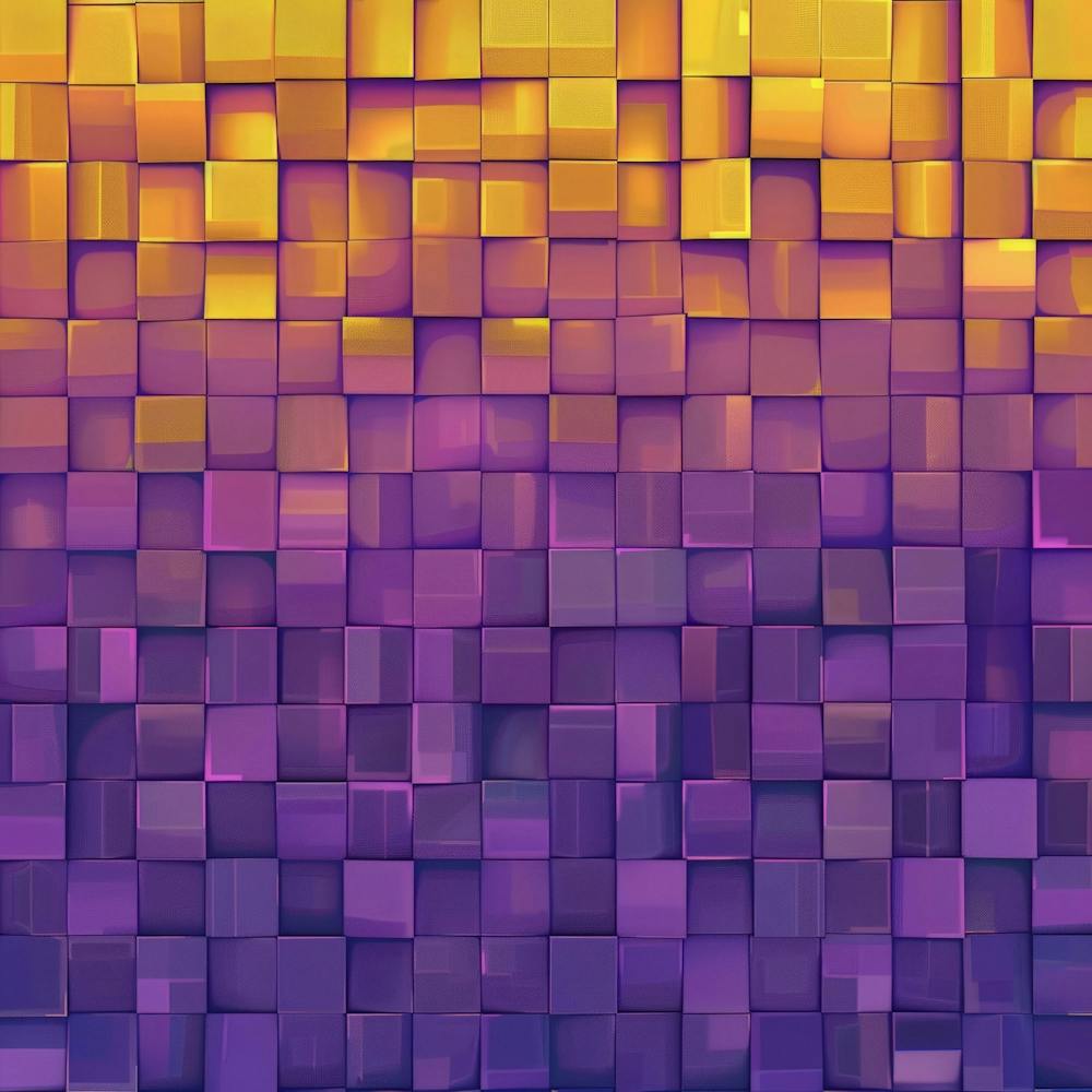 Abstract Purple And Yellow Squares