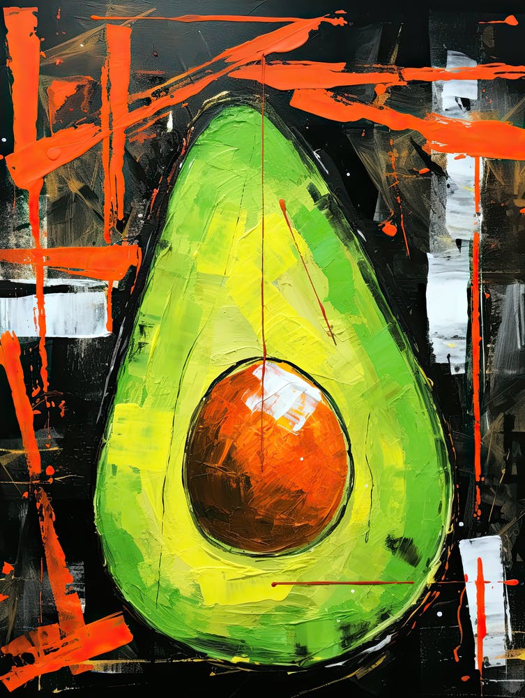 Avocado in Basquiat Style