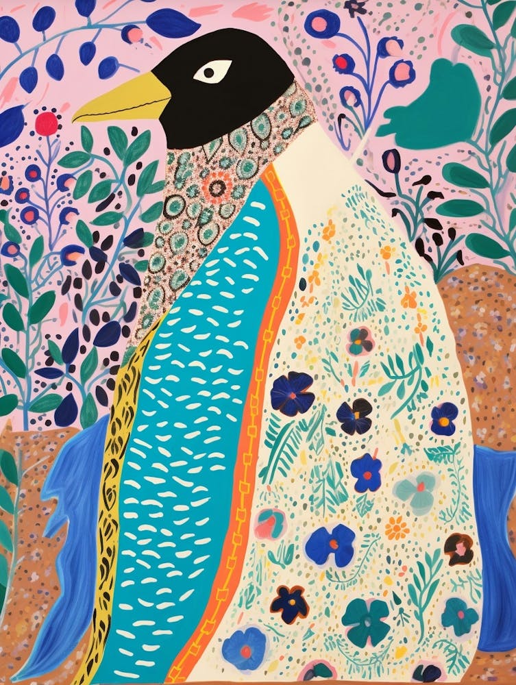 Maximalist Animal Painting Penguin 2