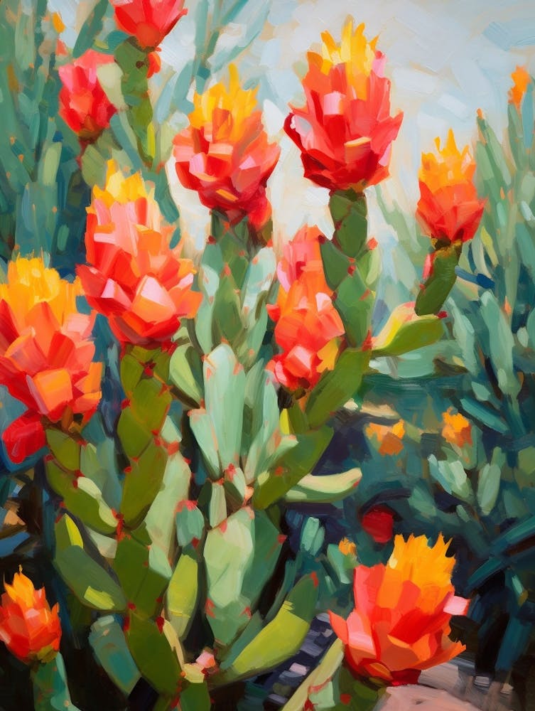 Cactus Painting Cylindropuntia Kleiniae 4