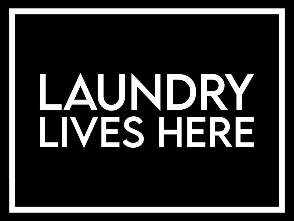 Laundry Lives Here Black and White 1