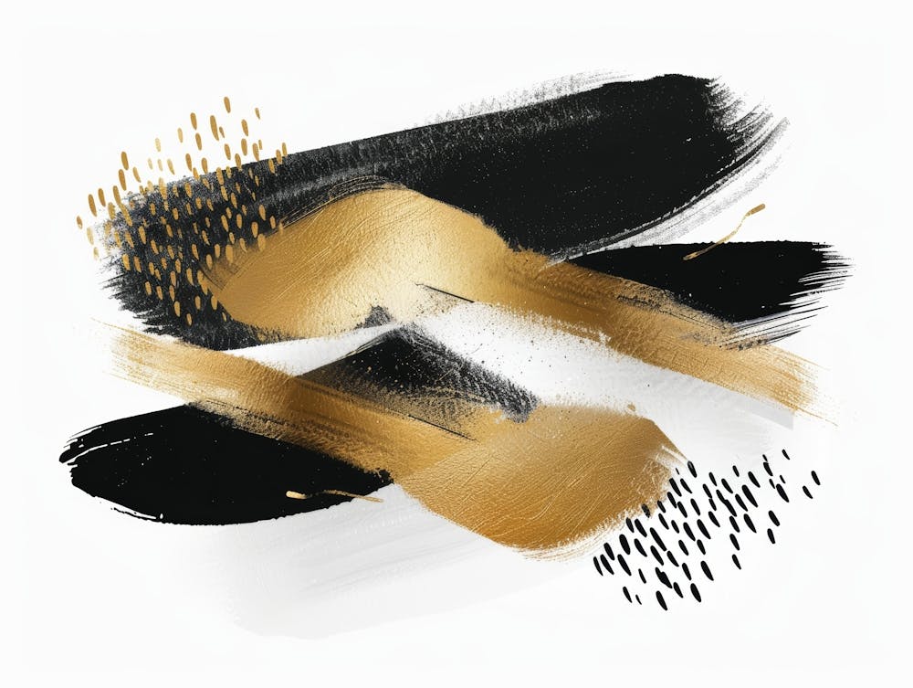 Gold And Black Abstract Painting 84