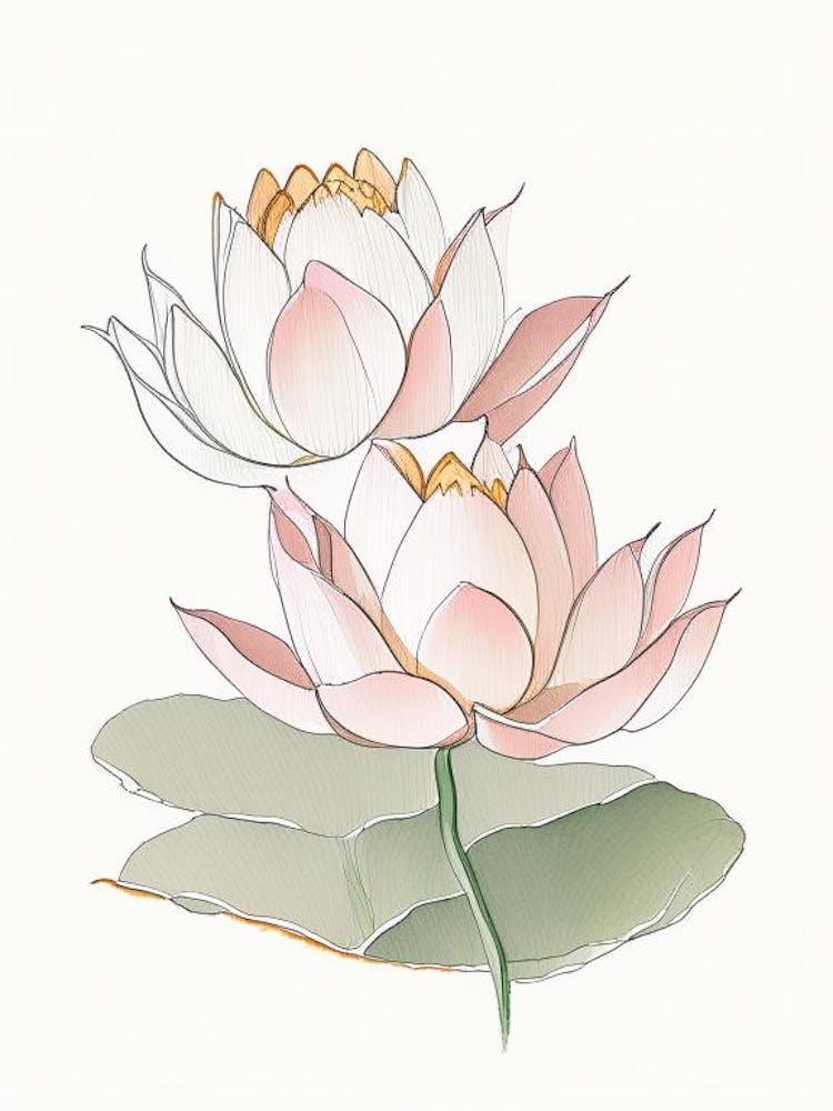 Double Lotus Pencil Illustration 4