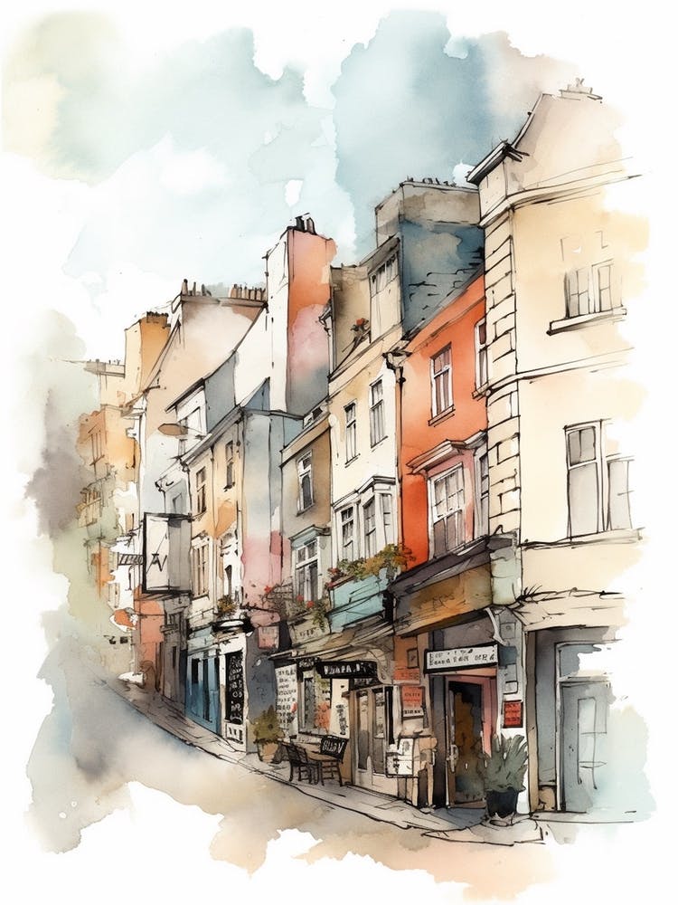 Leyton London Neighborhood, Watercolour 4