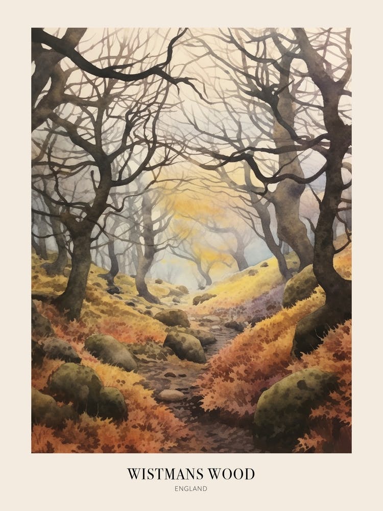 Herbstwaldlandschaft Wistman's Wood England Poster