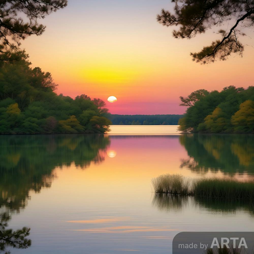 Sunset Over Lake