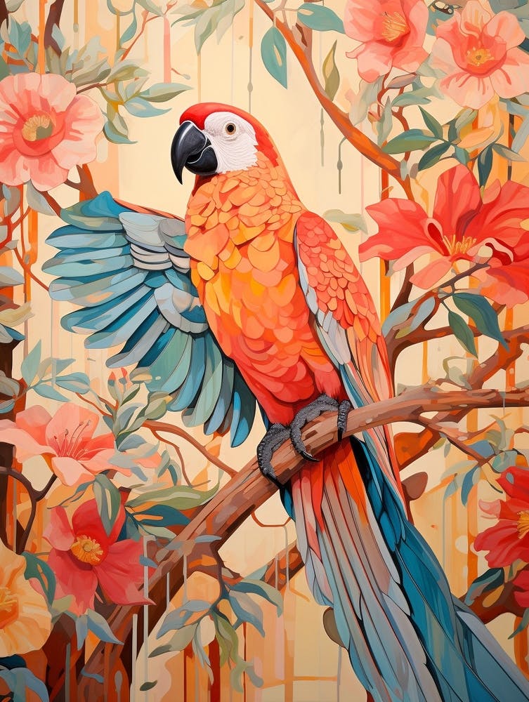Macaw 3 Detailed Bird Painting