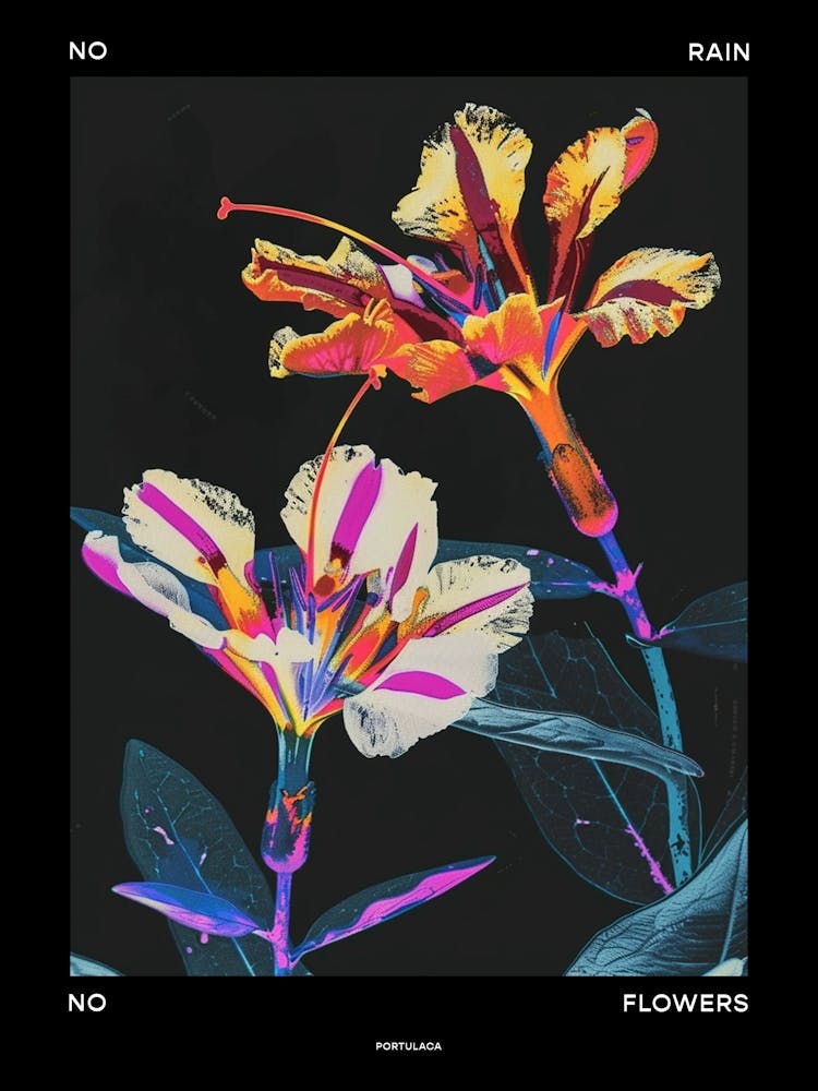 No Rain No Flowers Poster Portulaca 3