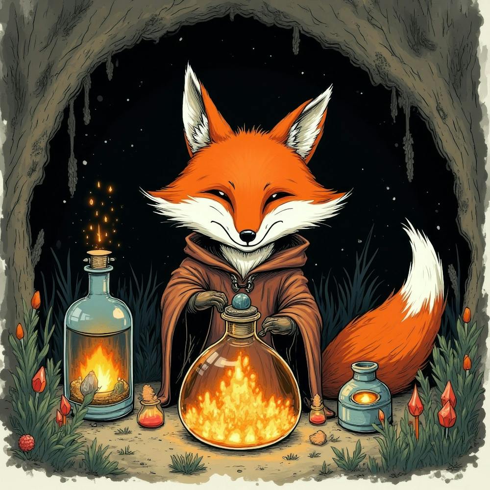 Fox In A Cave