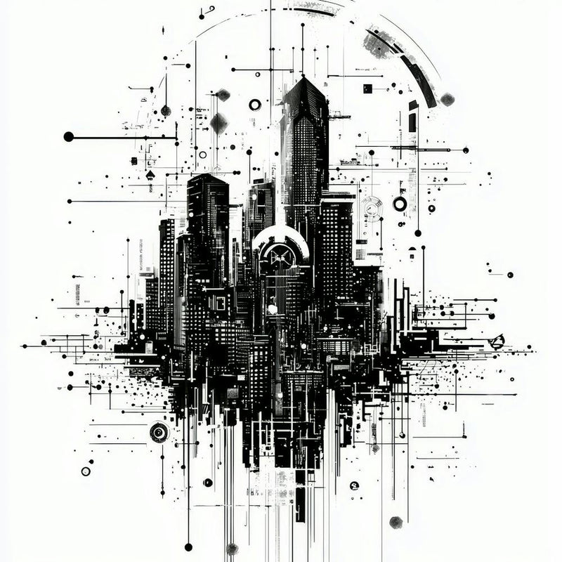 Cityscape.Generated AI. Wall