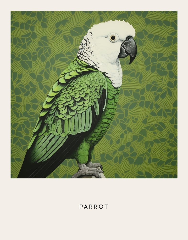 Ohara Koson Inspired Bird Painting Parrot 3 Poster