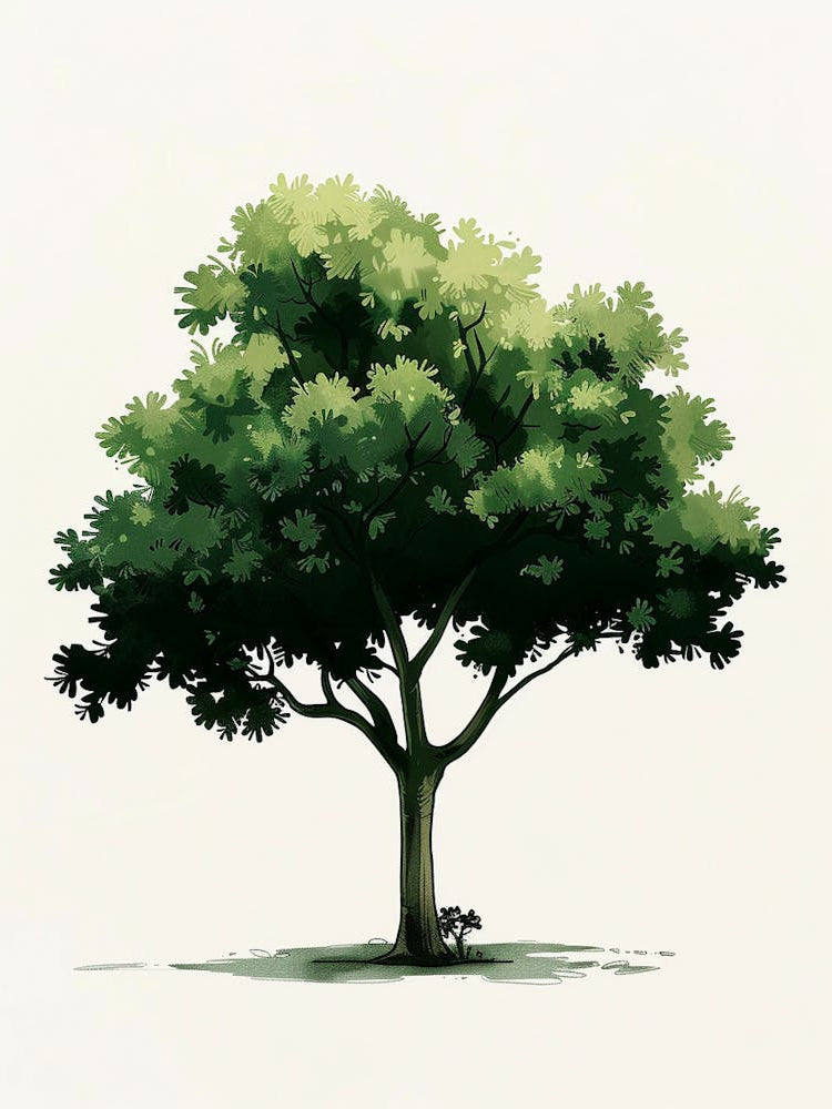 Pecan Tree Pixel Illustration 1