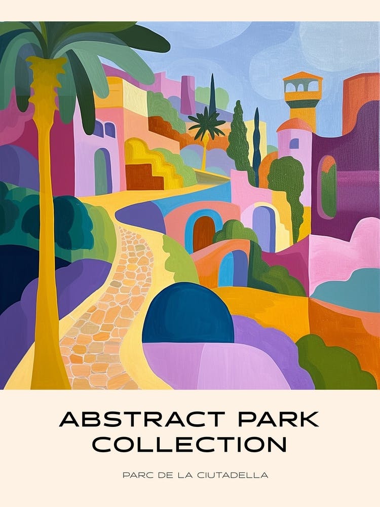 Abstract Park Collection Poster Parc De La Ciutadella Barcelona 4