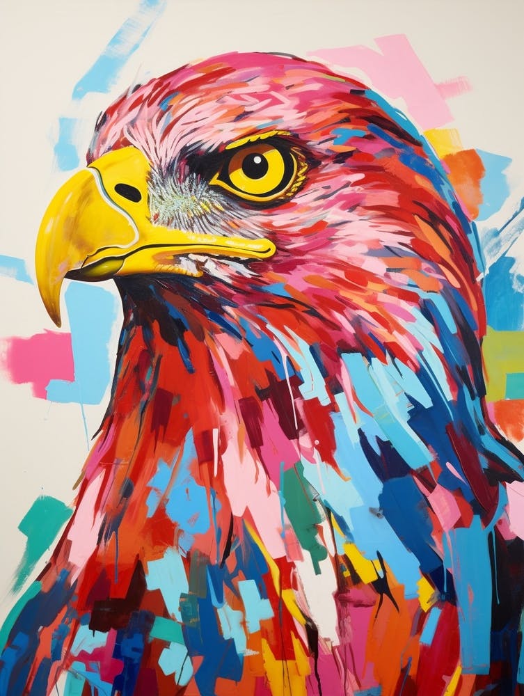 Colourful Bird Painting Golden Eagle 1