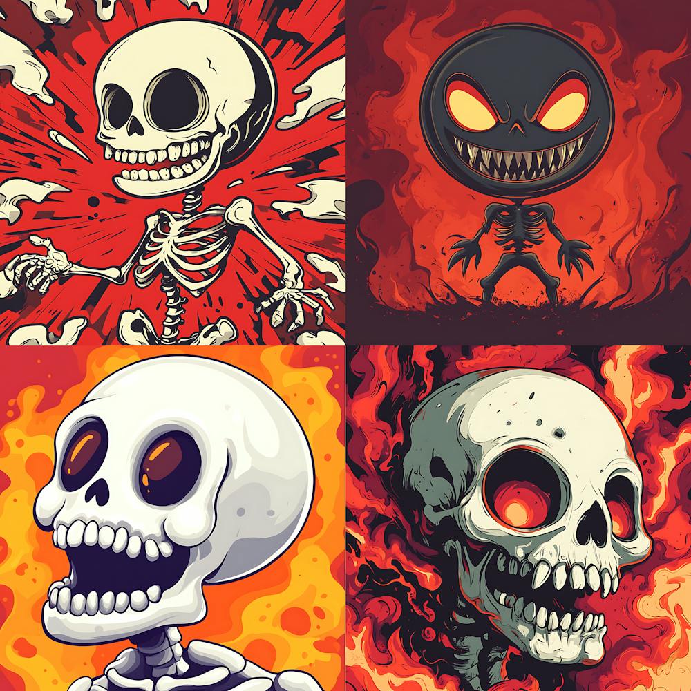Spooky Halloween Skeleton Emojis Artwork 12