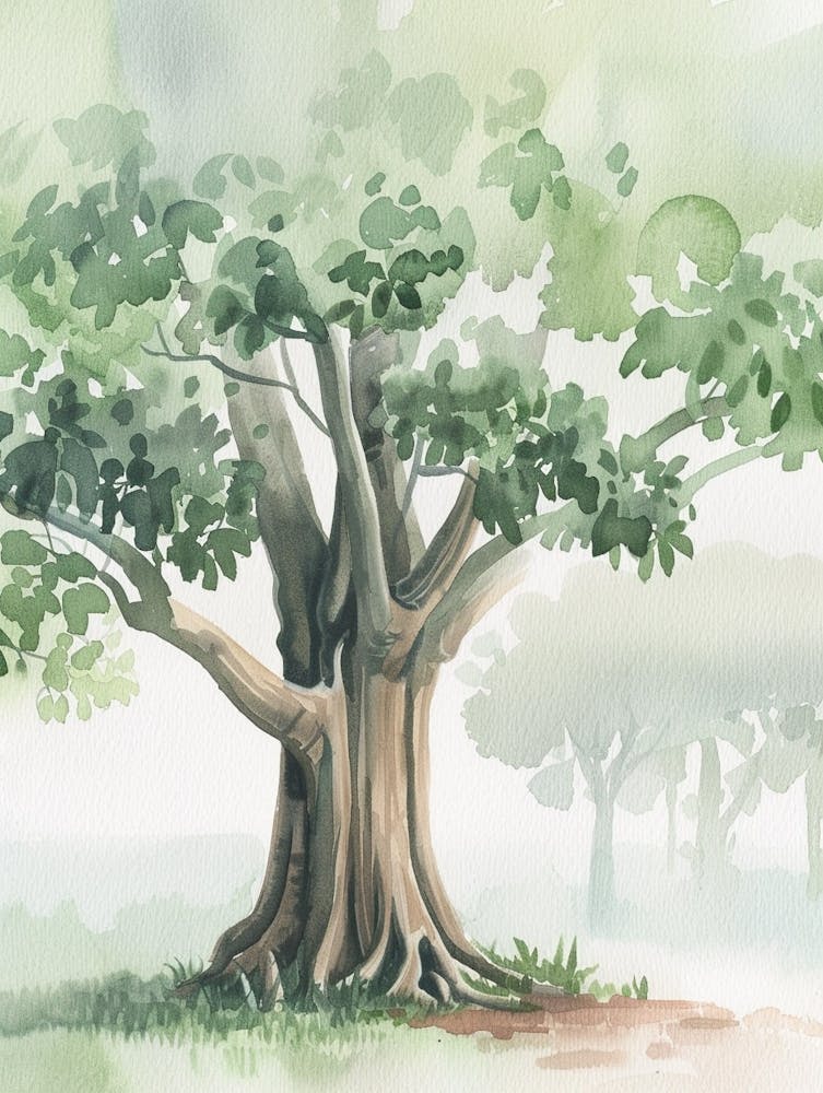 Banyan Tree Atmospheric Watercolour Painting 7