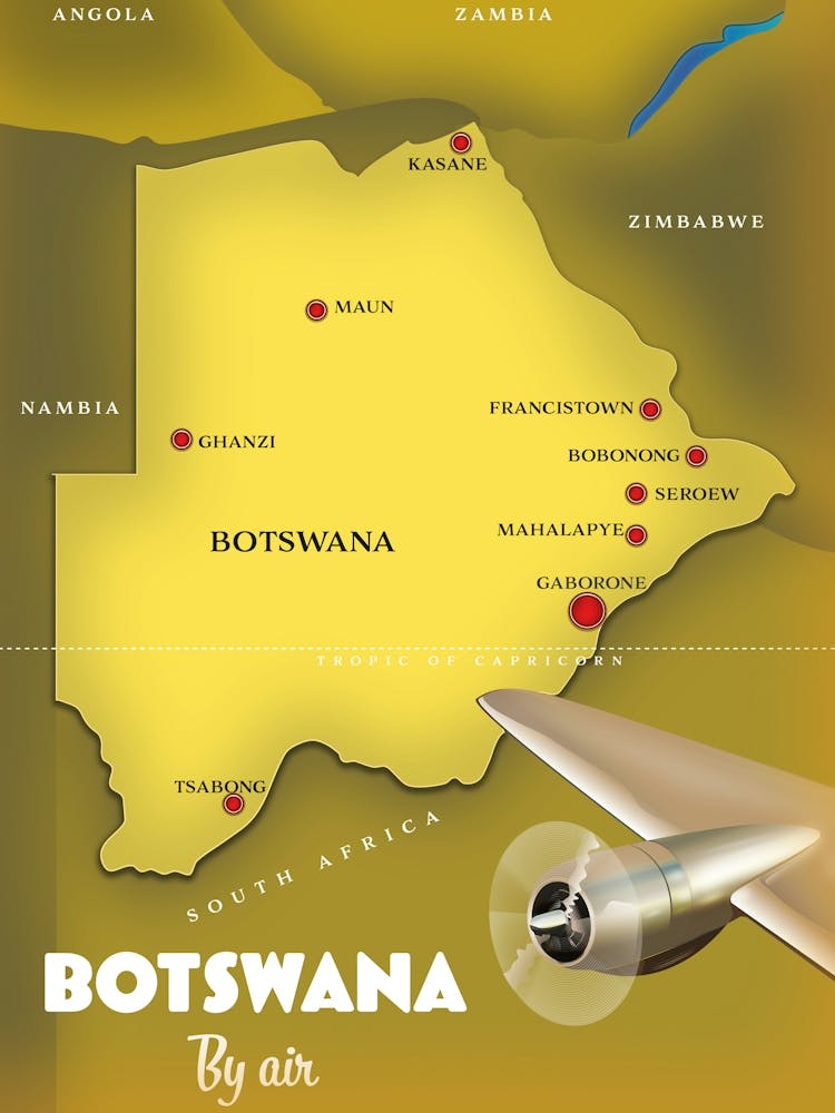 Botswana Travel Map