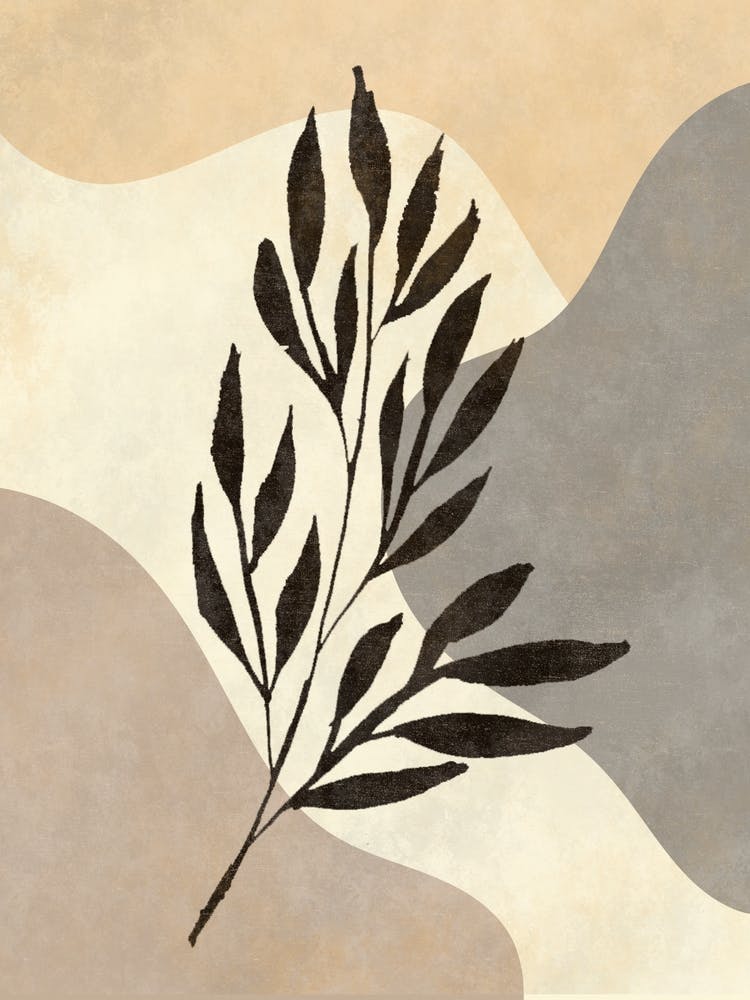 Leaf On A Beige Background
