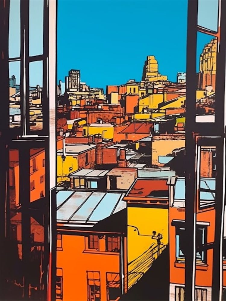 A Window View Of Buenos Aires In The Style Of Pop Art 4